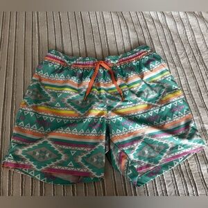 Chubbies Teal and White Patterned Shorts